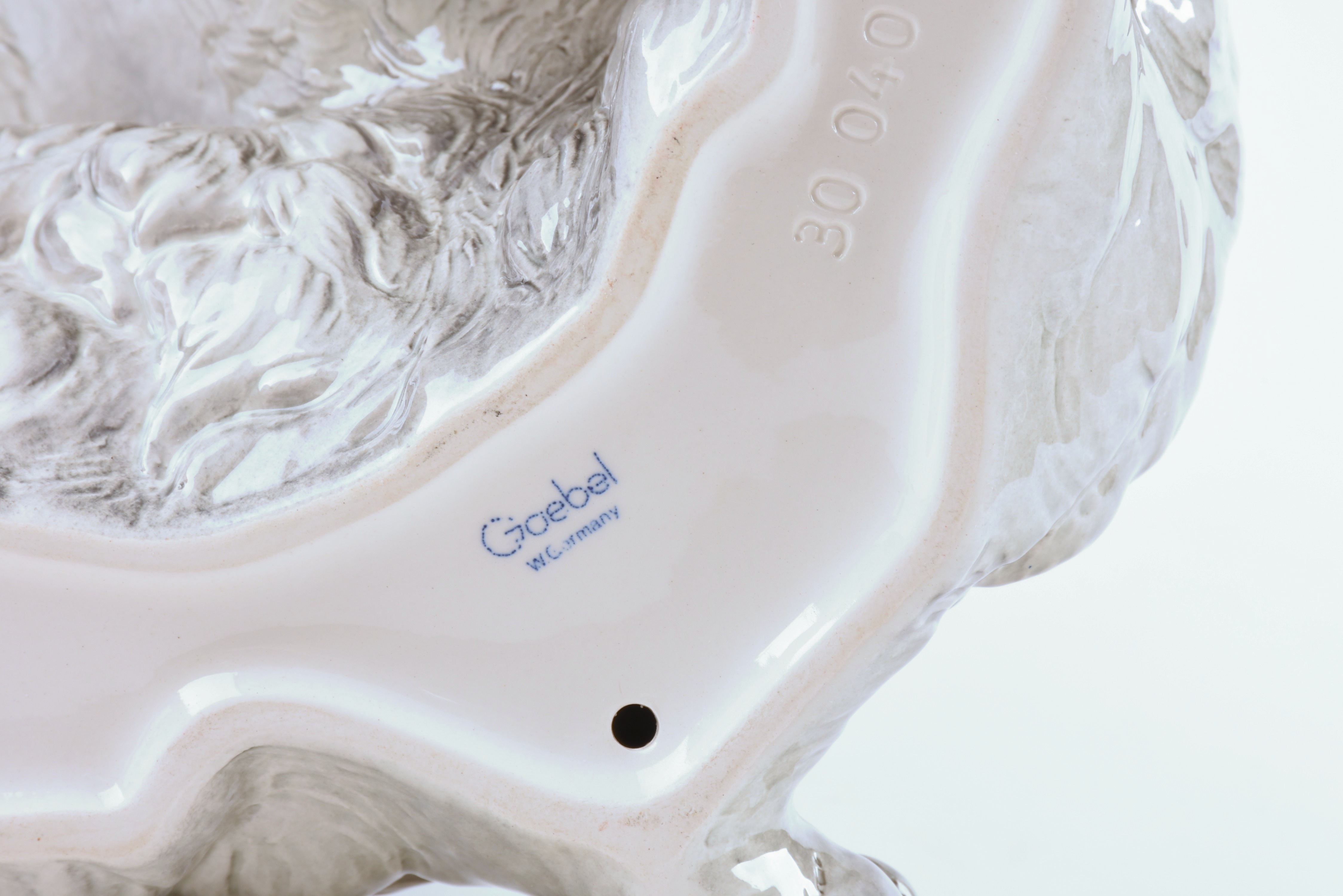 Rare Large Goebel Porcelain Seated Poodle Figure, W. Germany