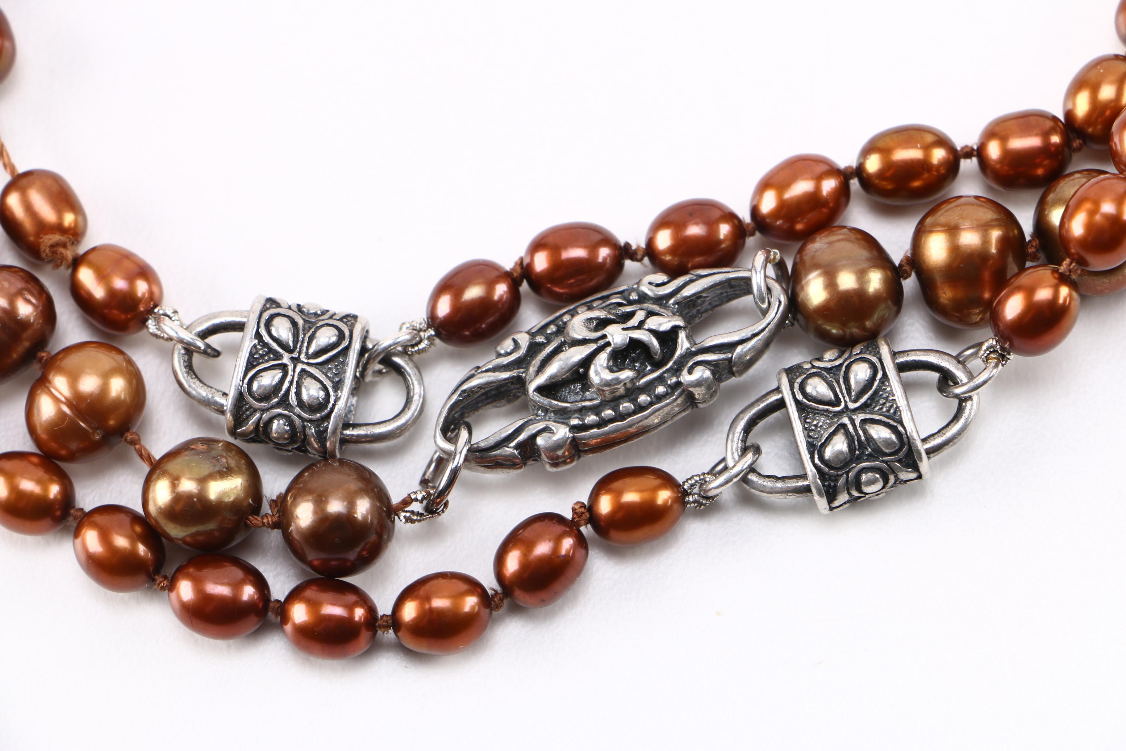 Sterling Freshwater Pearl Necklace by Chevron Royale