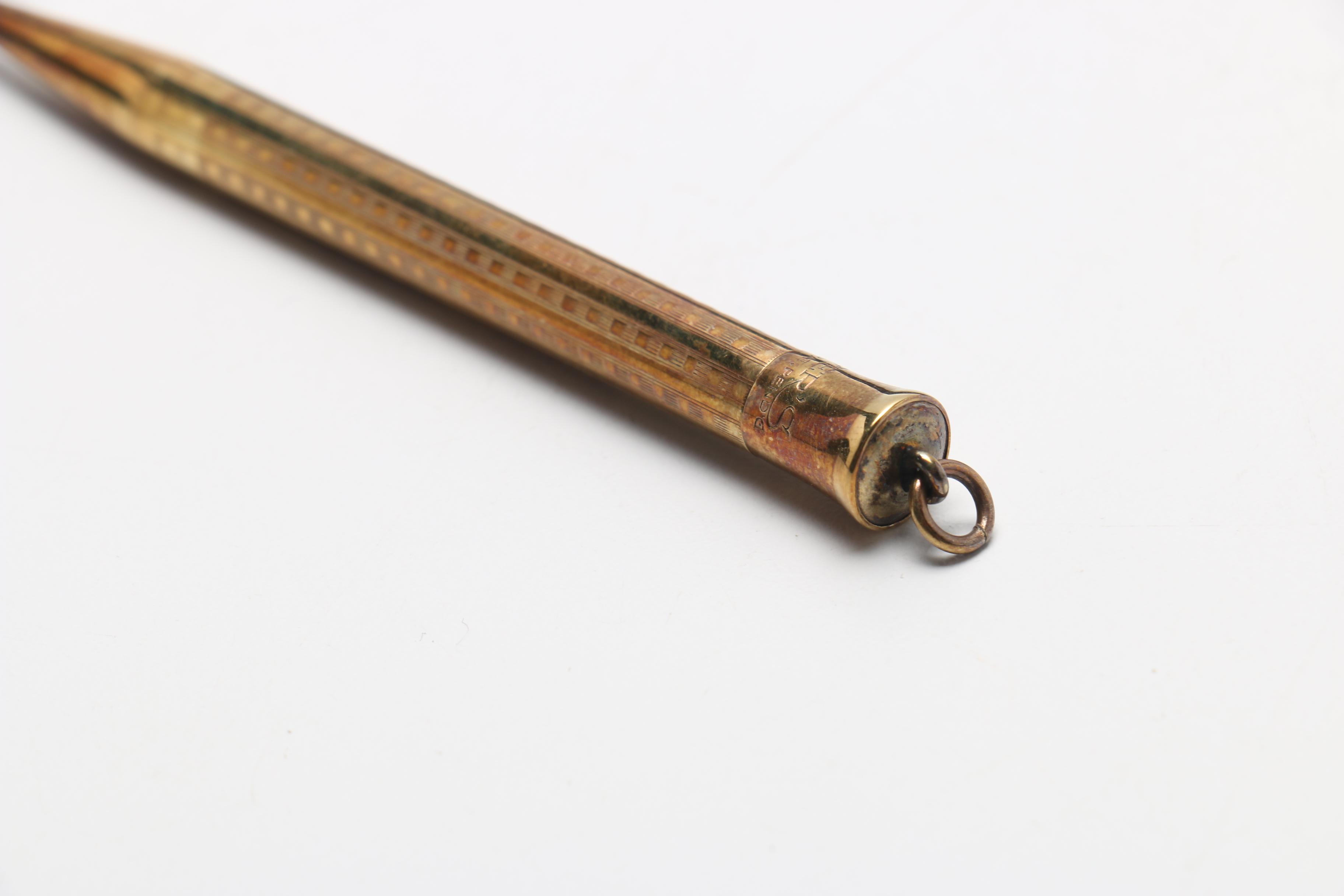 14K Sheaffer's Pen and Pencil Set and Brass Fountain Pen