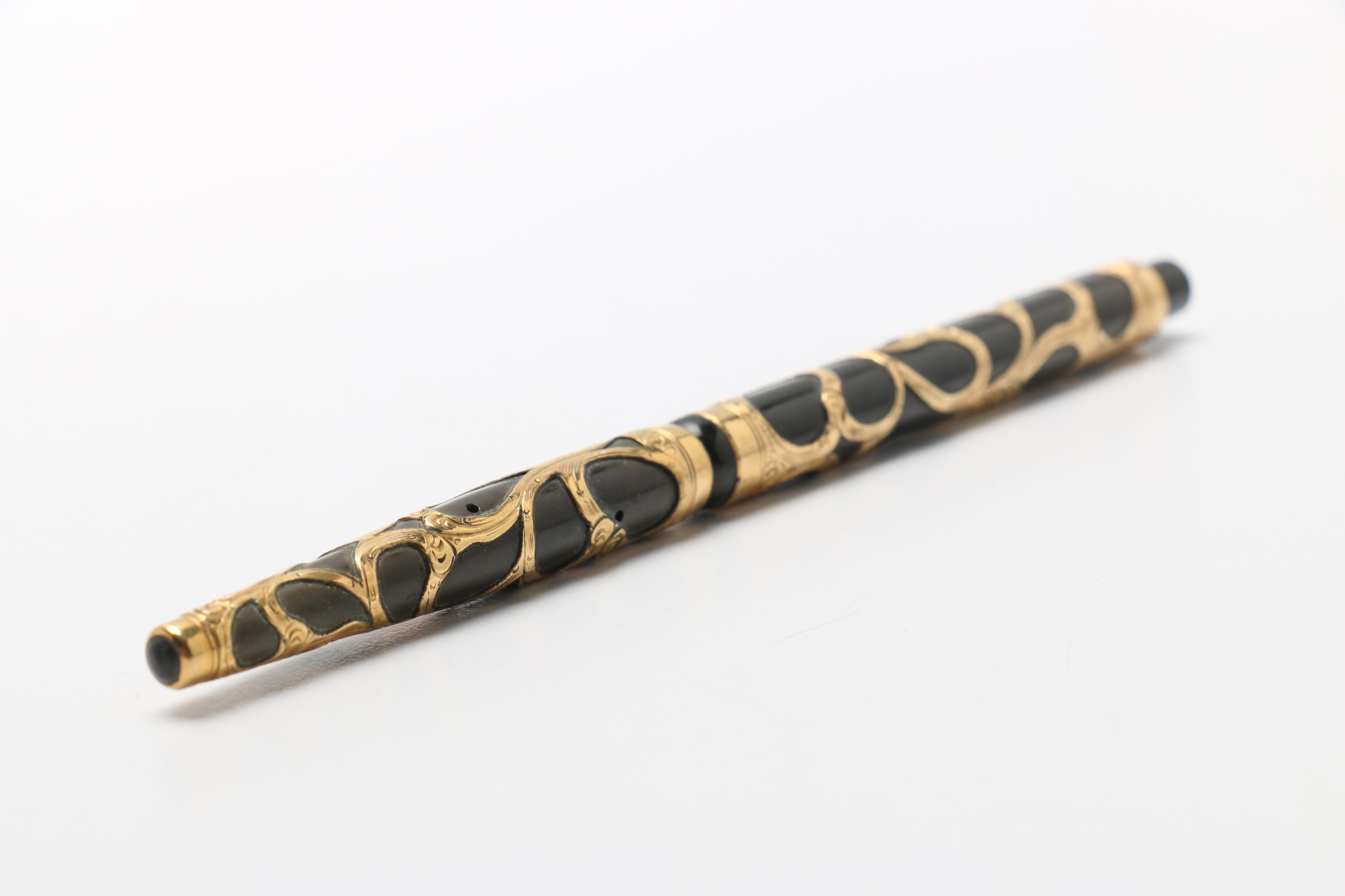 14K Sheaffer's Pen and Pencil Set and Brass Fountain Pen