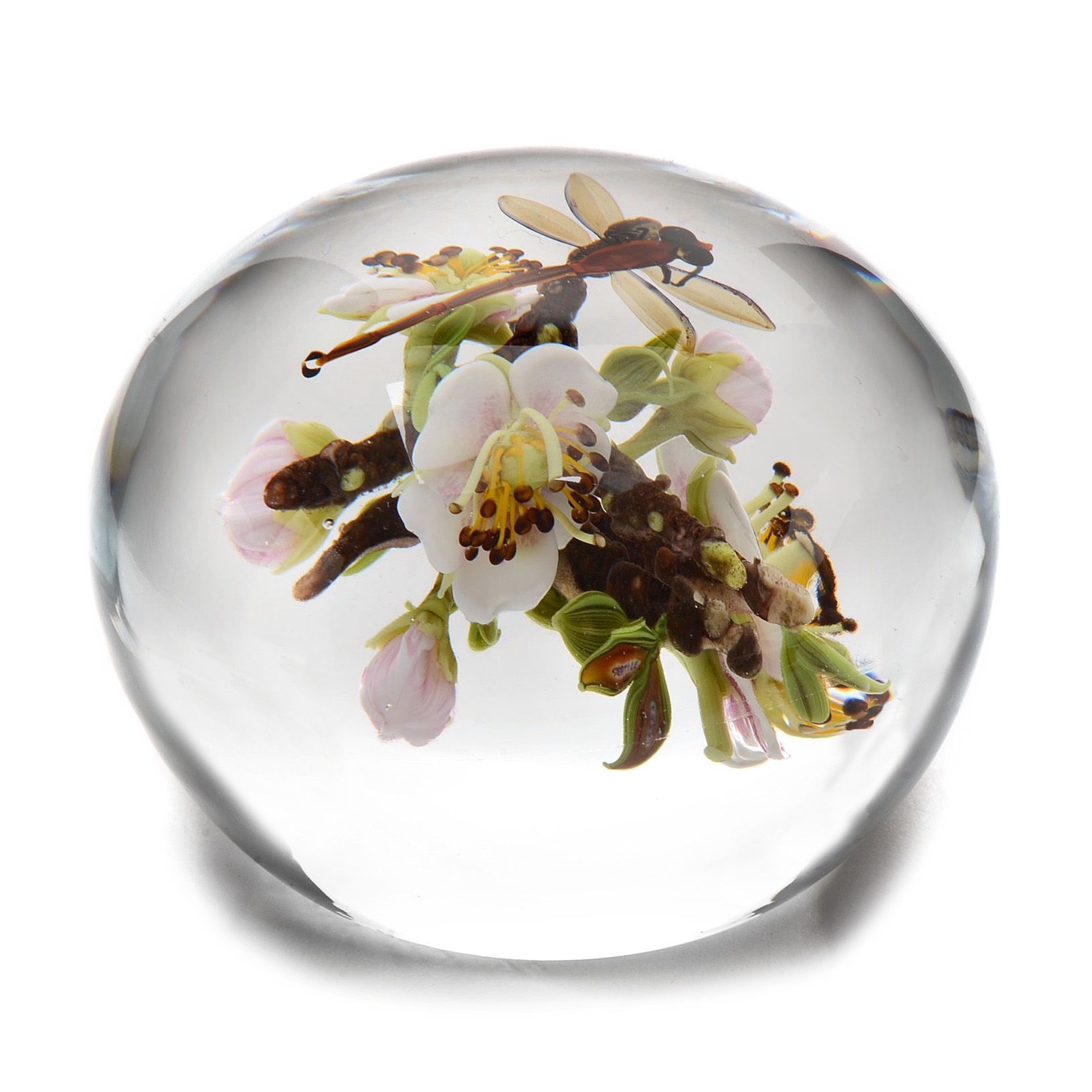 Signed Paul Stankard Handcrafted Art Glass "Fertile Seeds" Paperweight