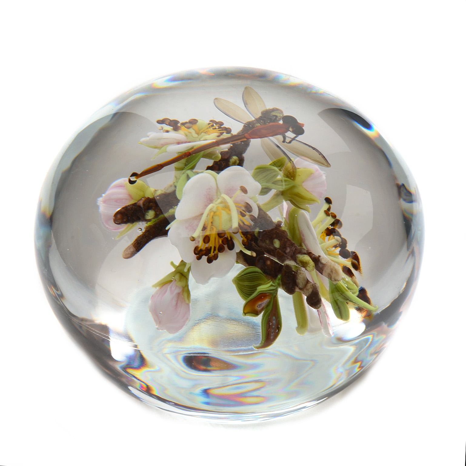 Signed Paul Stankard Handcrafted Art Glass "Fertile Seeds" Paperweight