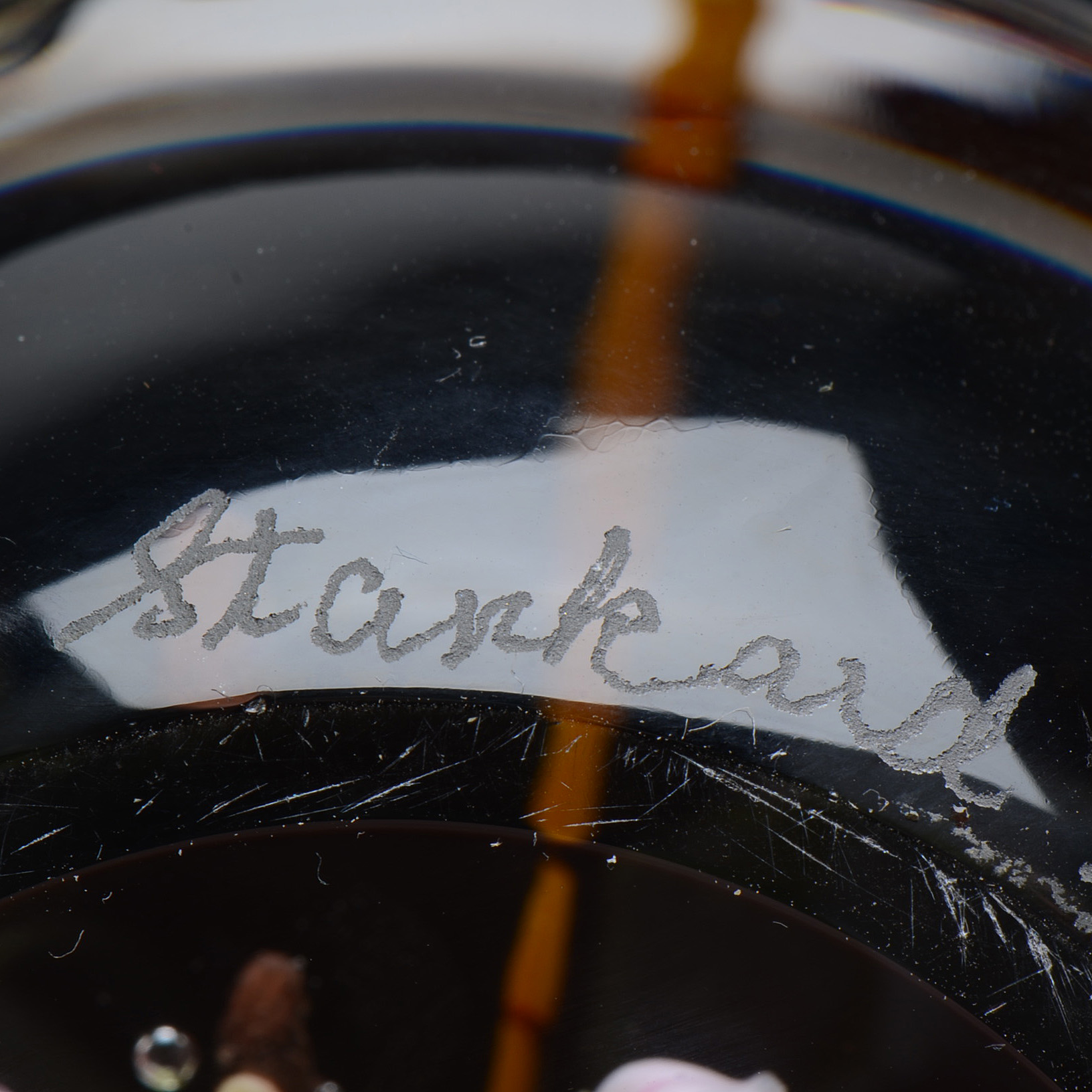 Signed Paul Stankard Handcrafted Art Glass "Fertile Seeds" Paperweight