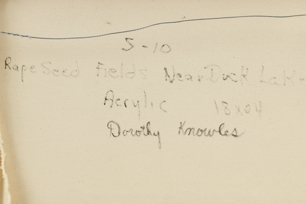 Dorothy Knowles, "Rapeseed Fields Near Duck Lake"