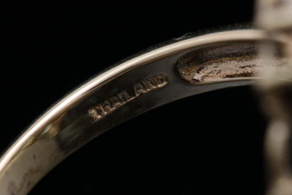 Vermeil, Apatite, and White Zircon Ring