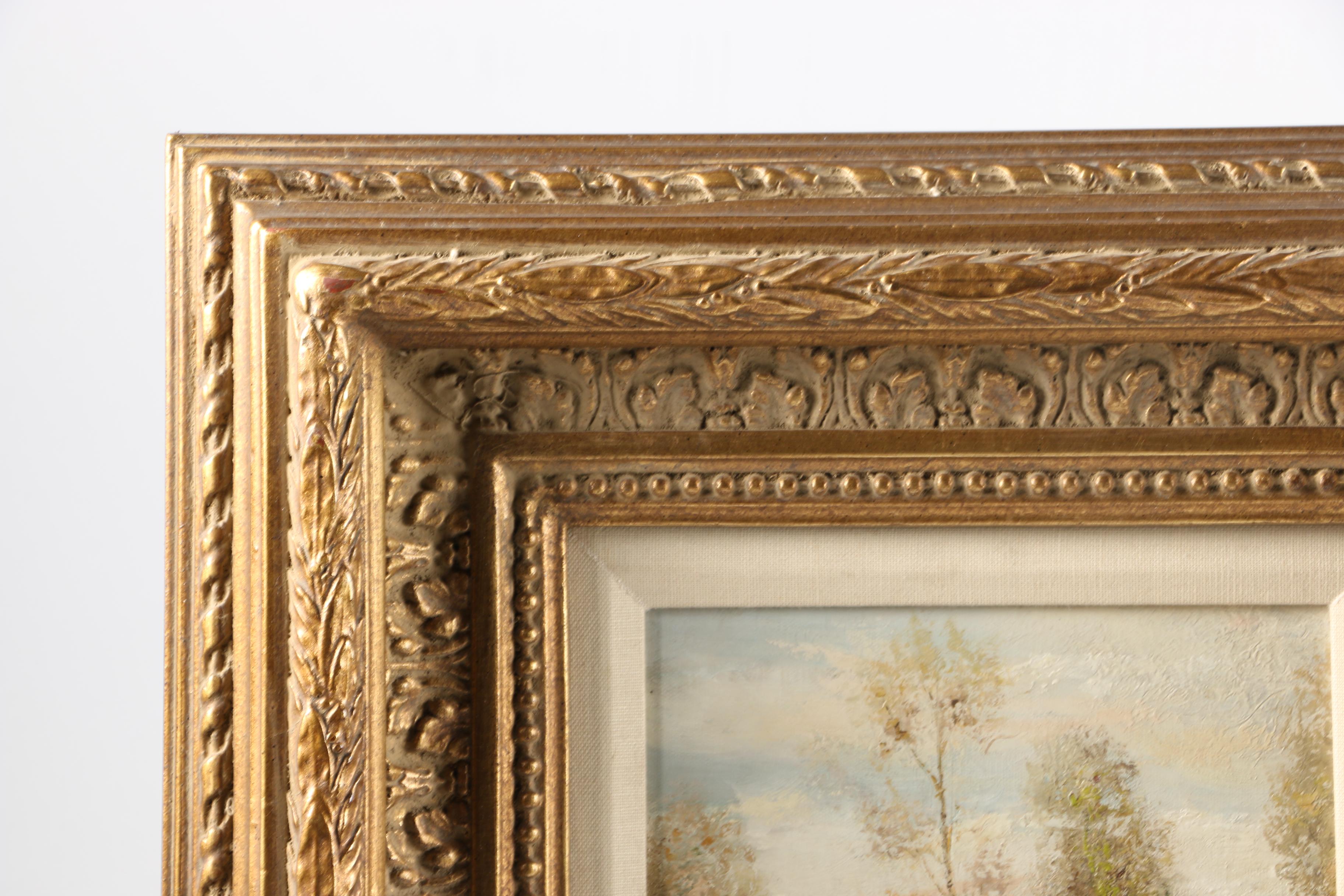 John K. Oil on Canvas River Landscape Scene