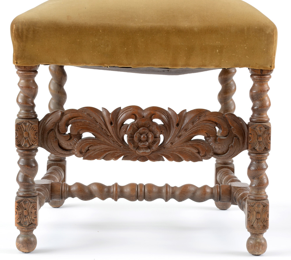 Vintage Carved Oak Side Chair