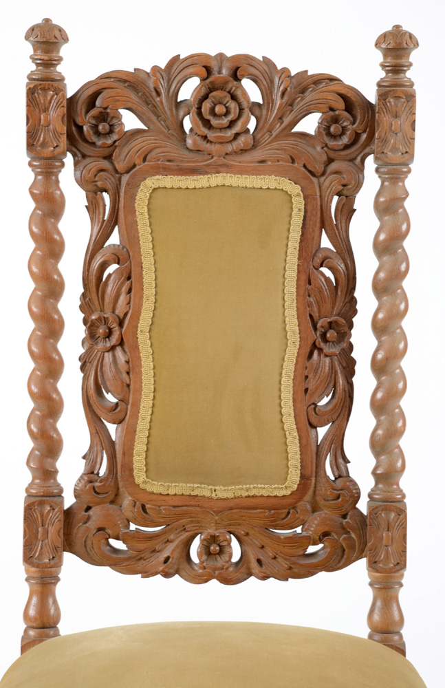 Vintage Carved Oak Side Chair