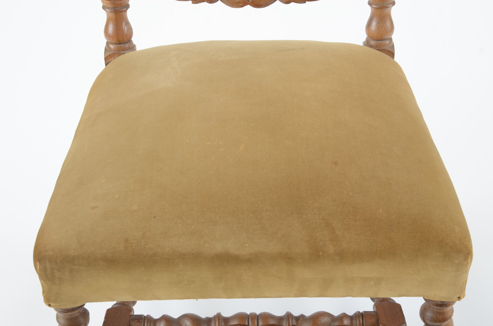 Vintage Carved Oak Side Chair