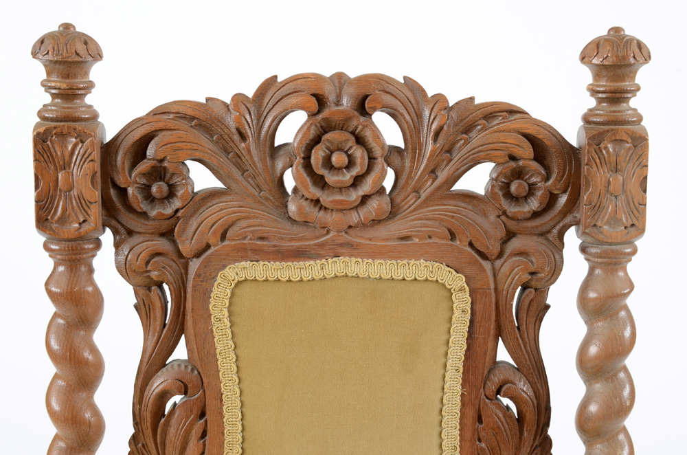 Vintage Carved Oak Side Chair