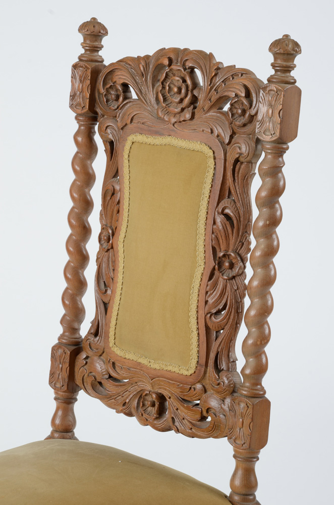 Vintage Carved Oak Side Chair