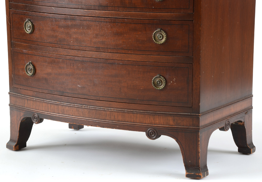 Vintage Mahogany Bow Front Chest of Drawers