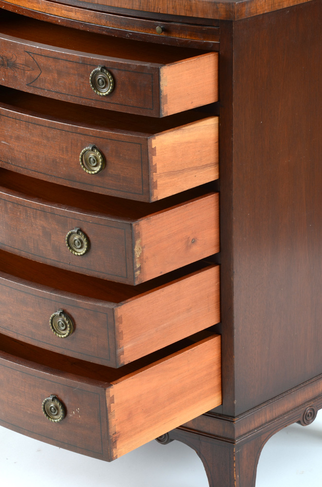 Vintage Mahogany Bow Front Chest of Drawers