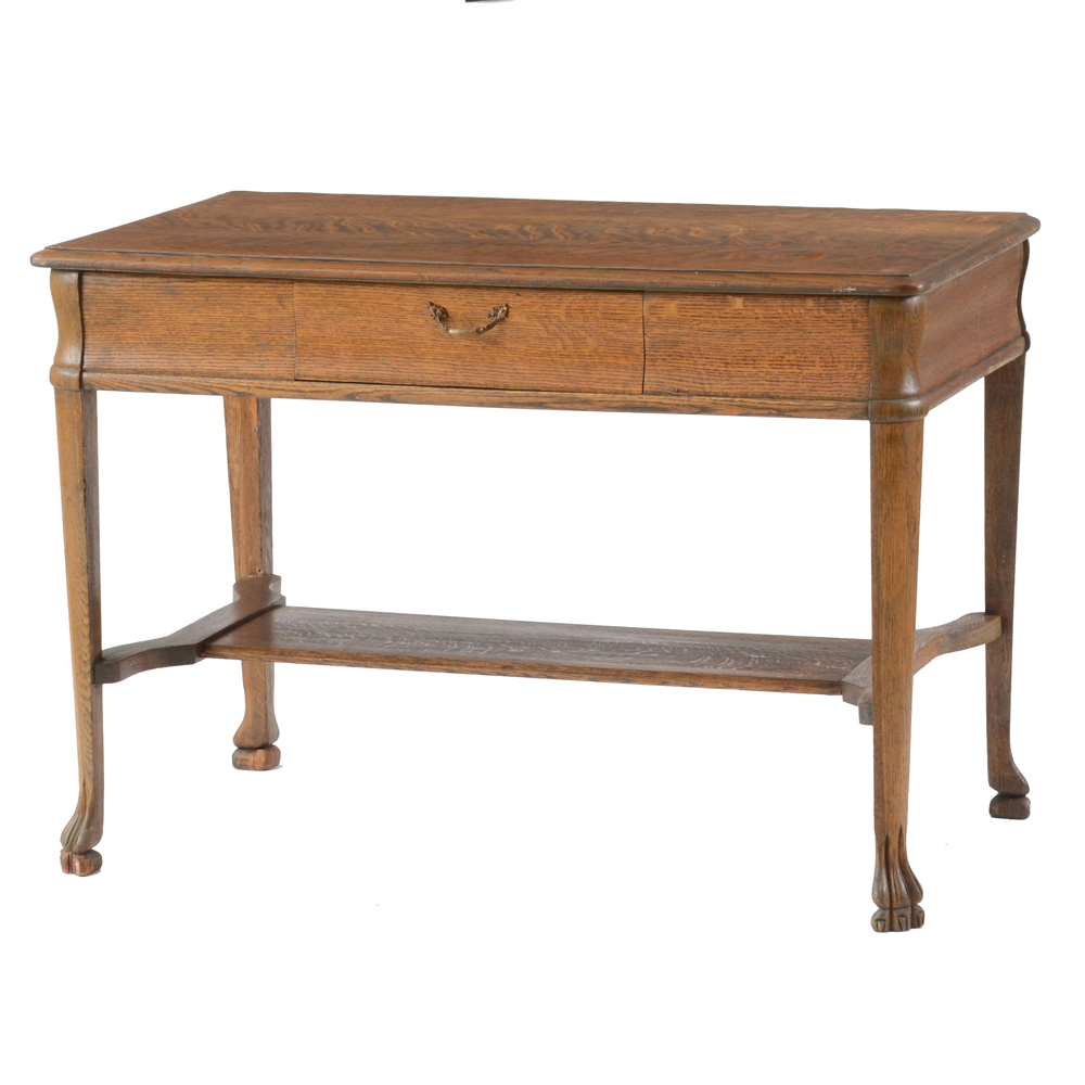 Vintage Tiger Oak Writing Desk