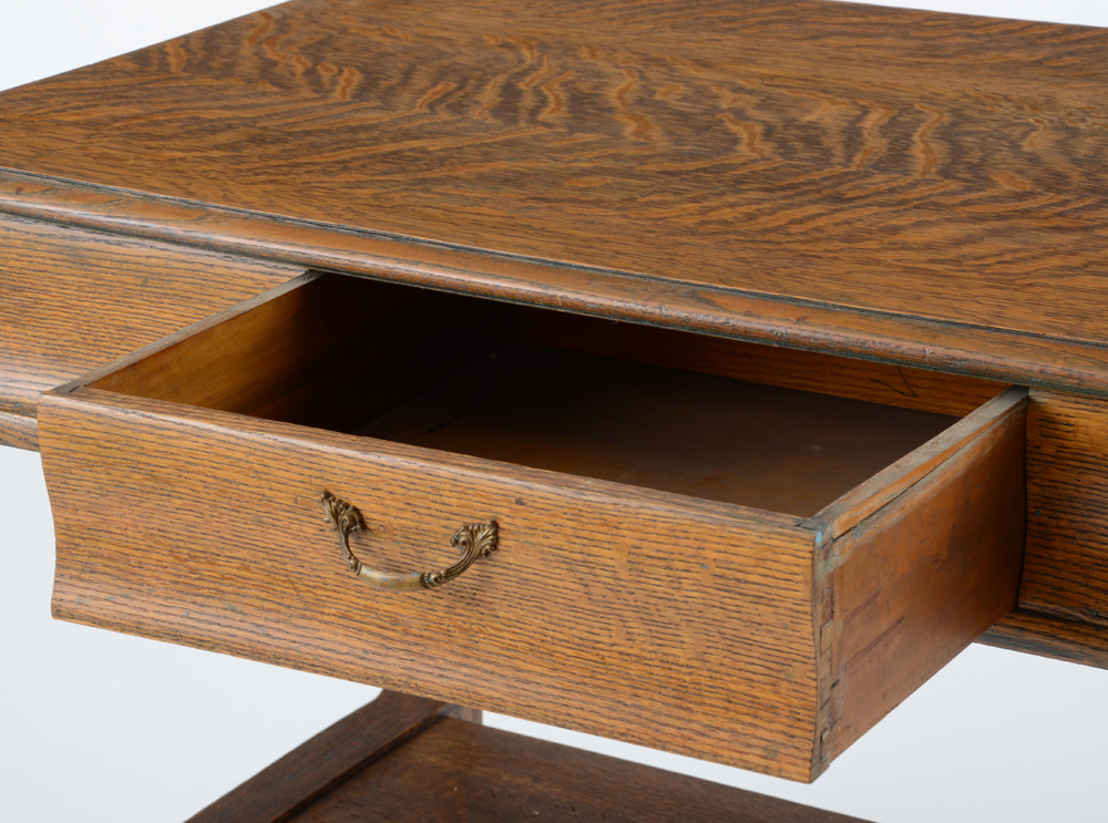 Vintage Tiger Oak Writing Desk