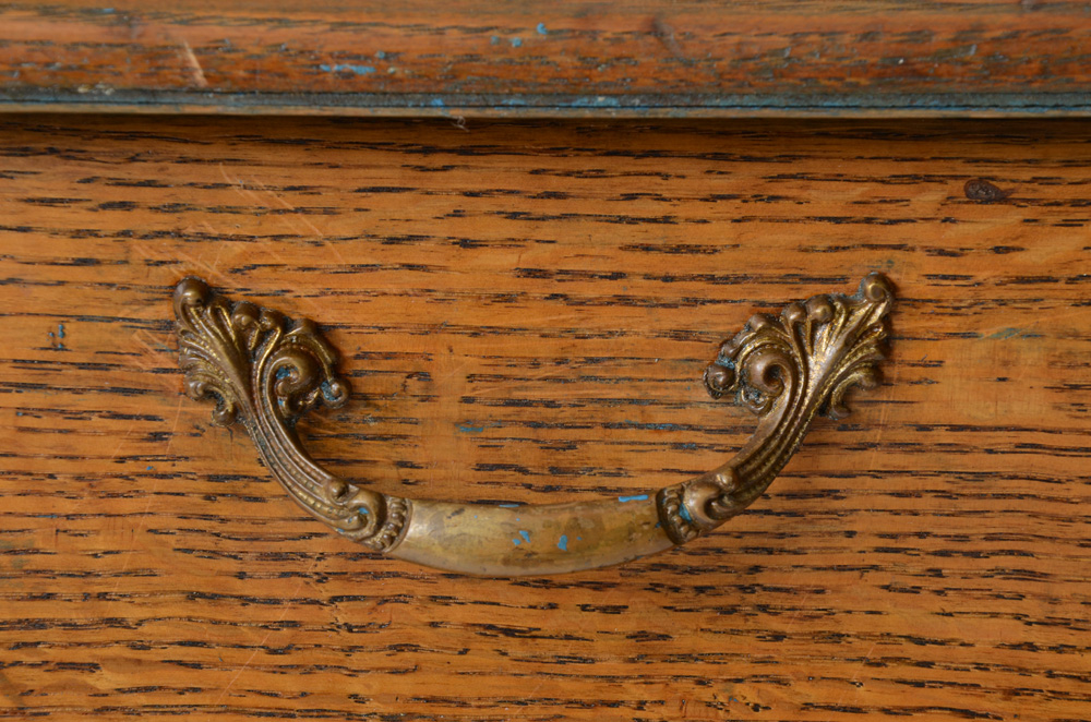 Vintage Tiger Oak Writing Desk