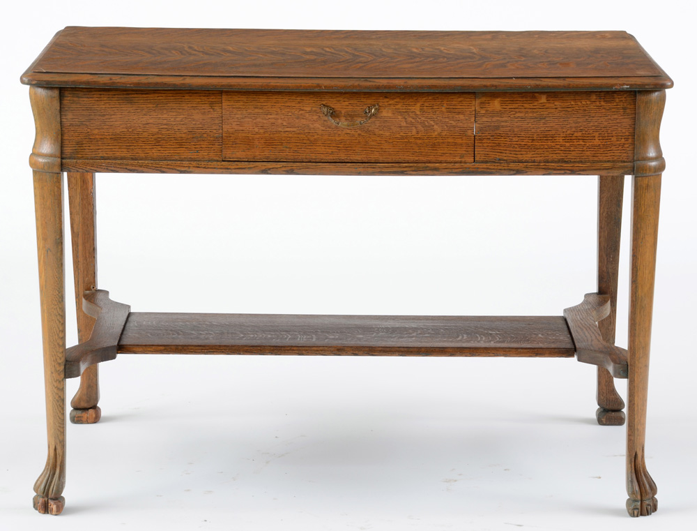 Vintage Tiger Oak Writing Desk