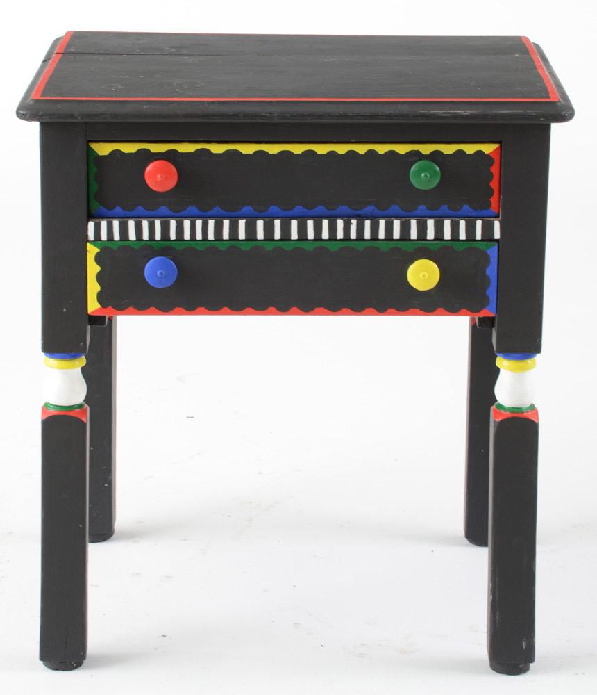 Vintage Hand-Painted Child's Nightstand