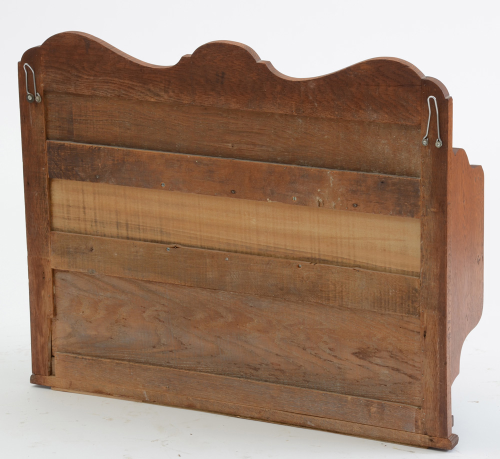 Antique Wall-Mounted Shelf with Drawers