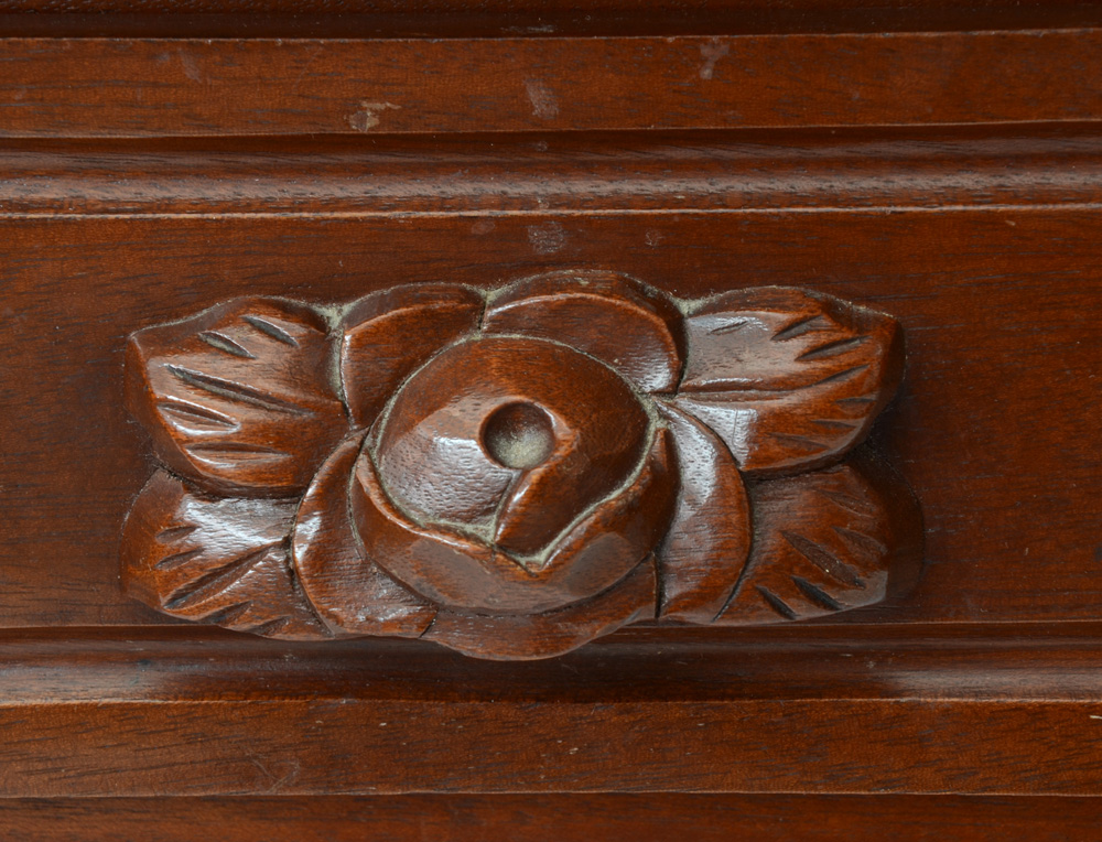 Marble Top Mahogany Accent Table