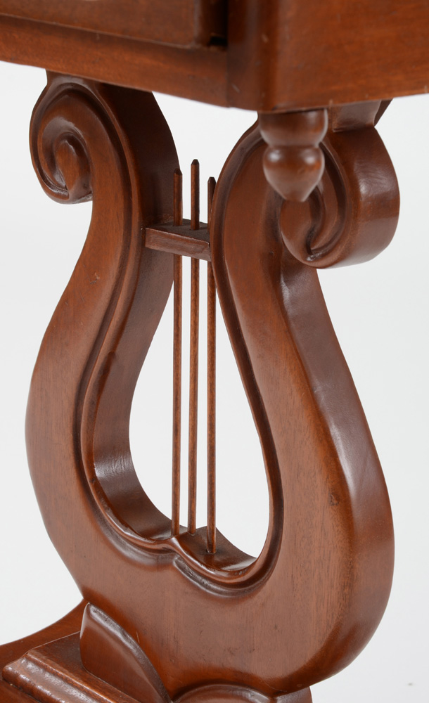 Marble Top Mahogany Accent Table