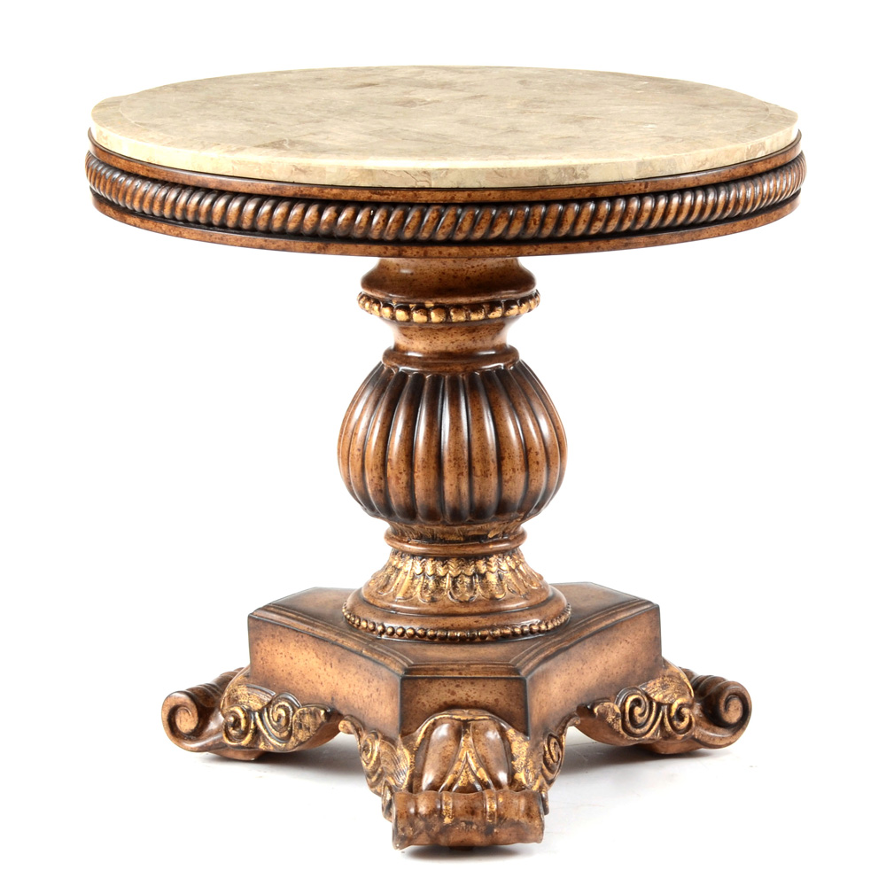Victorian Marble Top Accent Table