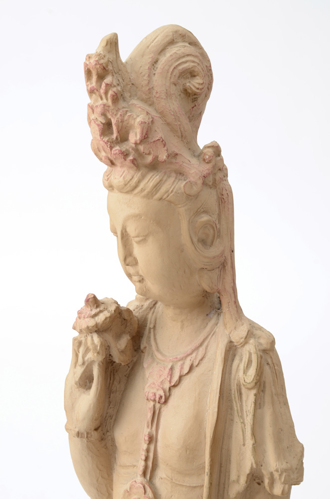 Standing Guanyin Earthenware Sculpture