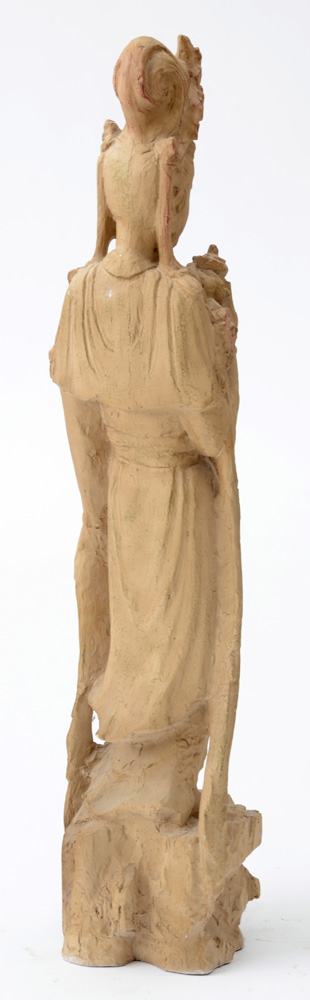 Standing Guanyin Earthenware Sculpture