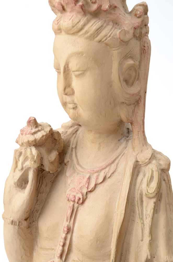 Standing Guanyin Earthenware Sculpture