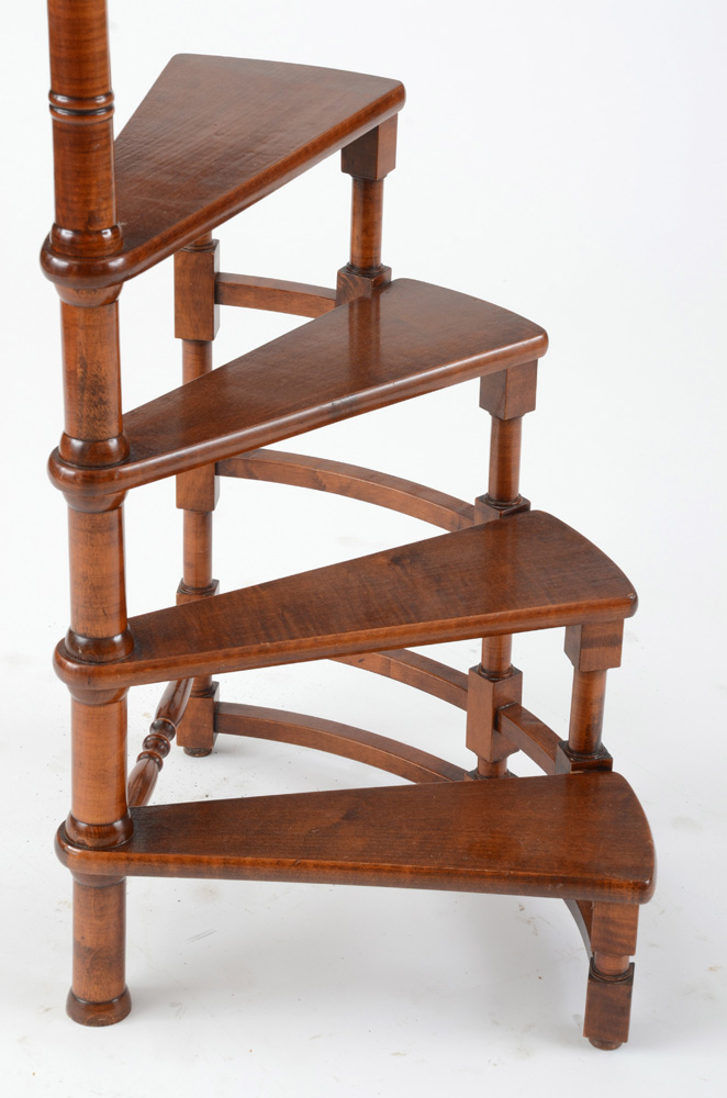Vintage Mahogany Spiral Library Steps