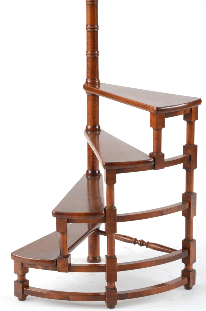 Vintage Mahogany Spiral Library Steps