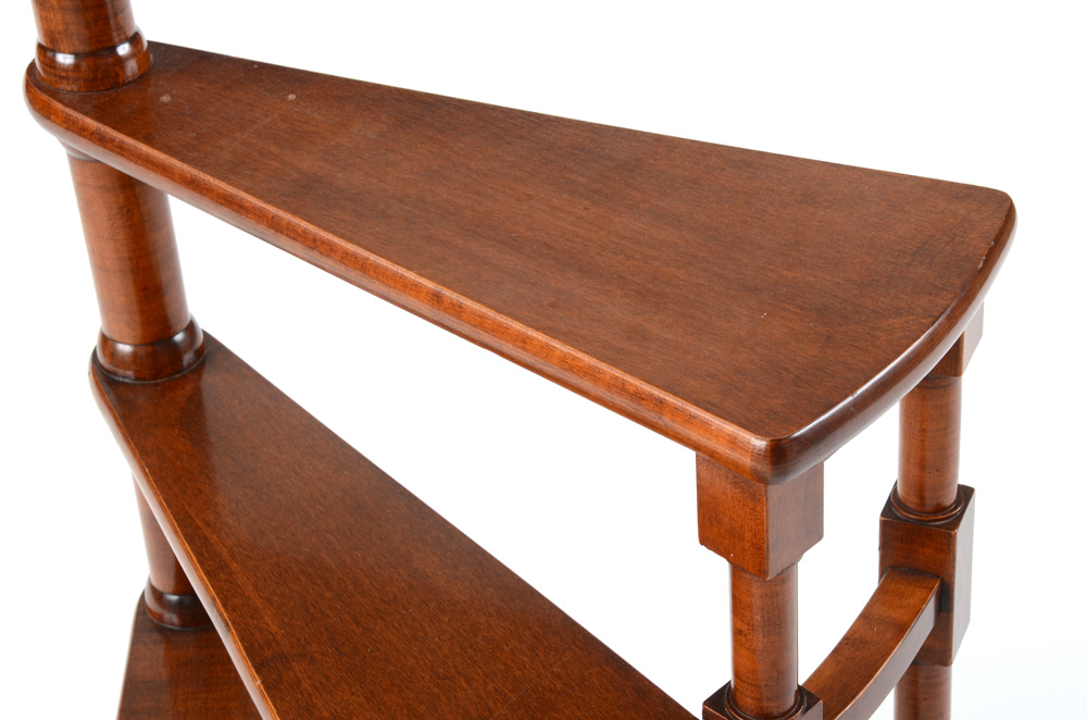 Vintage Mahogany Spiral Library Steps