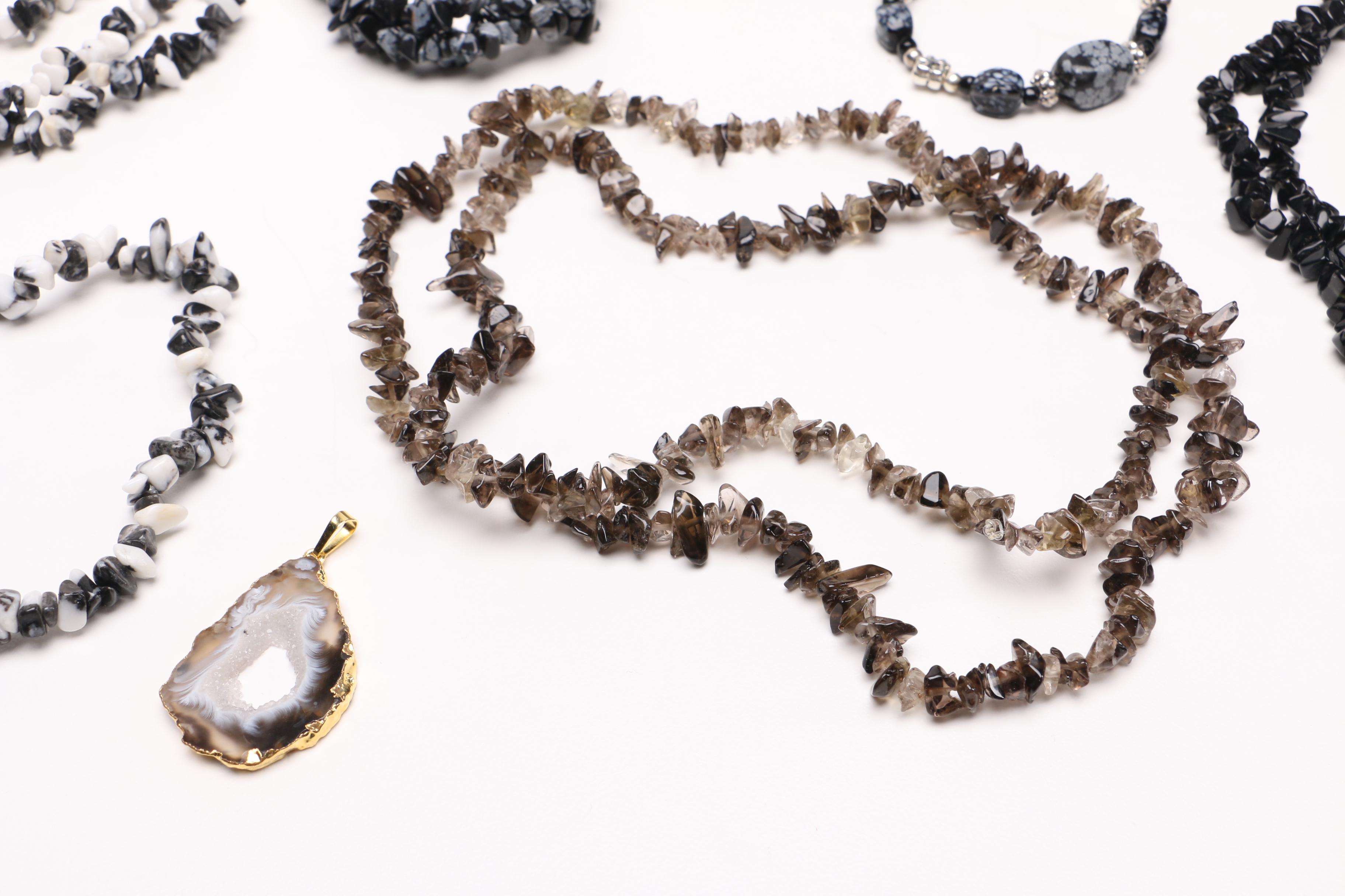 Assortment of Black Stone Jewelry