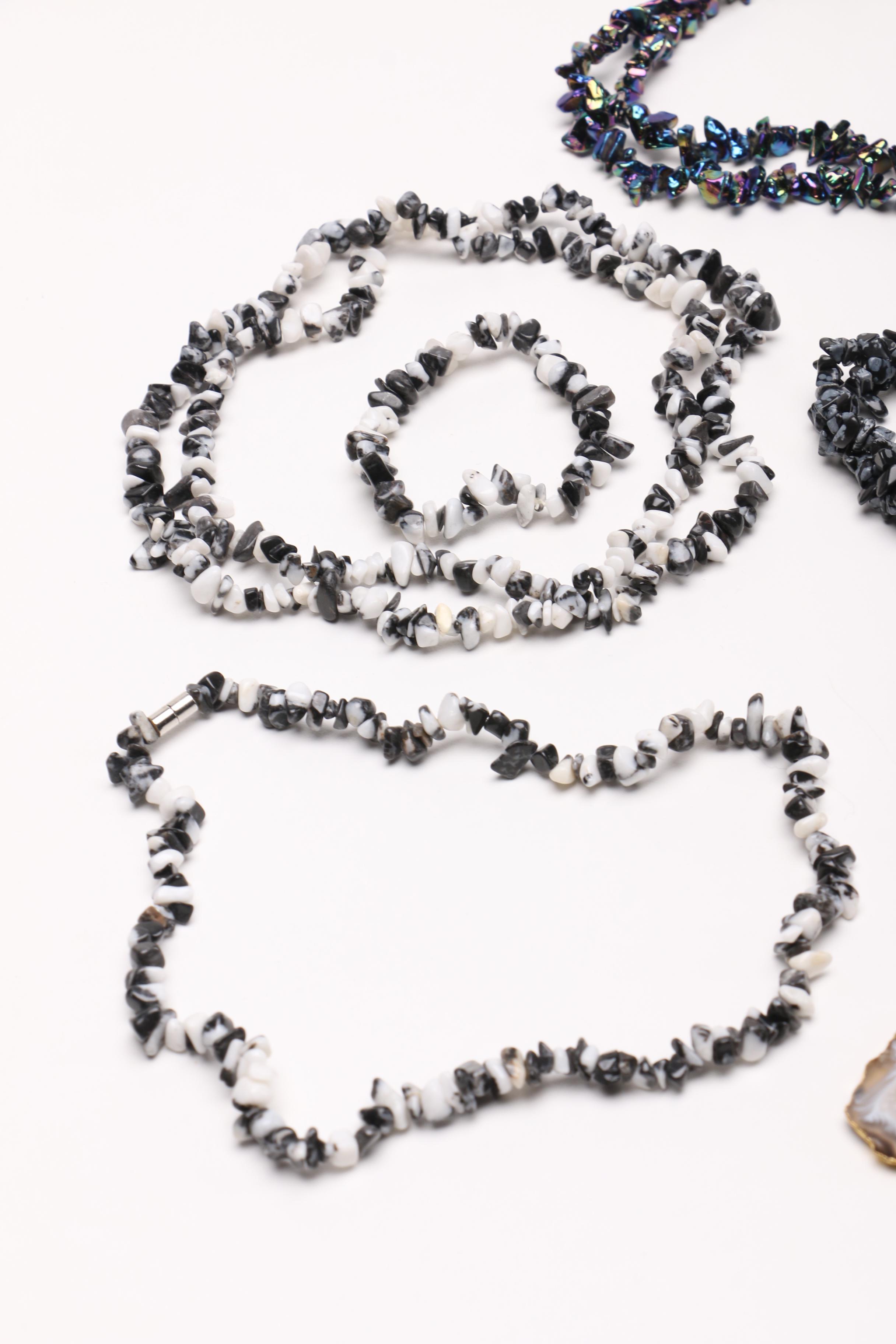 Assortment of Black Stone Jewelry