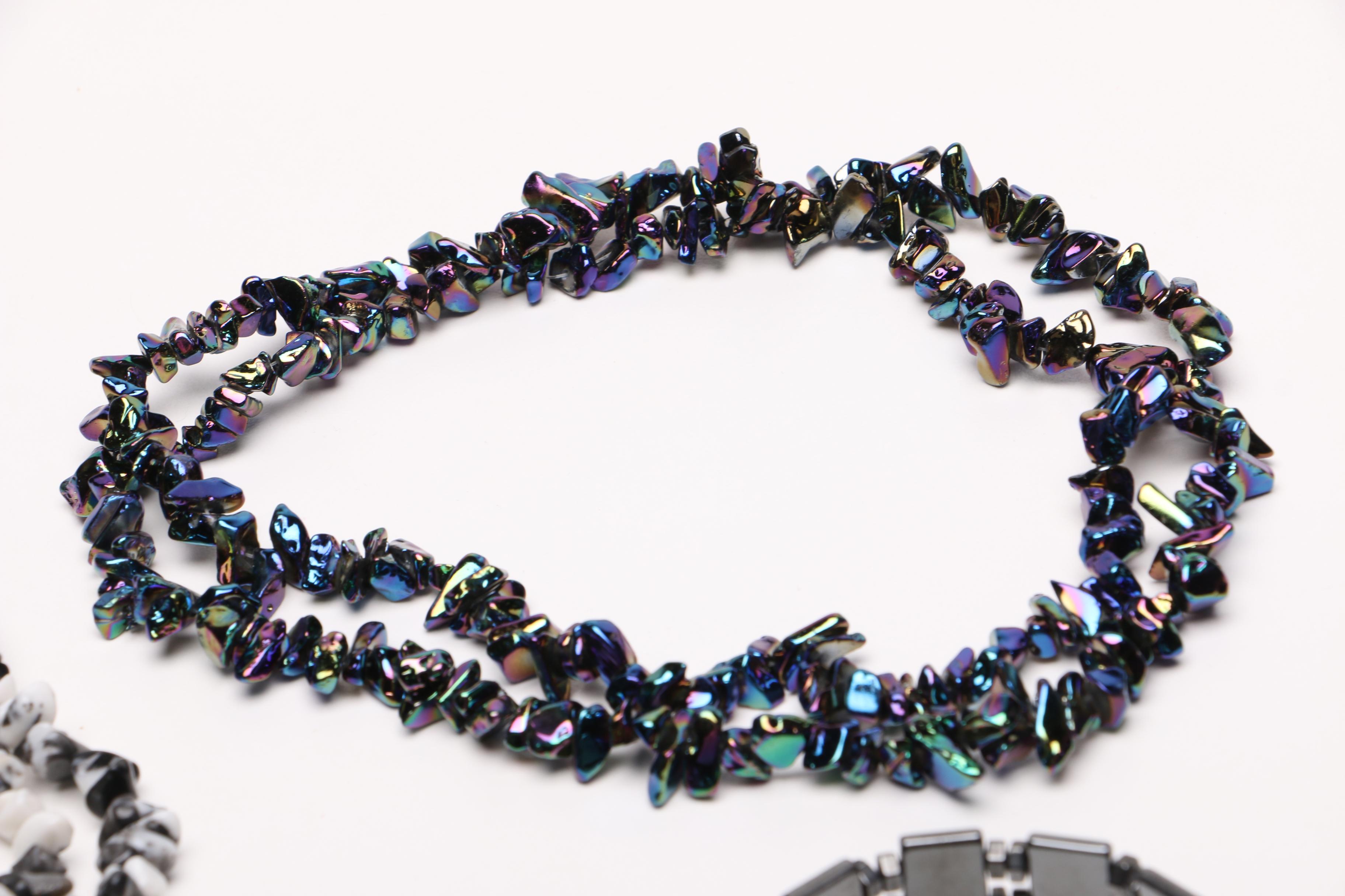 Assortment of Black Stone Jewelry