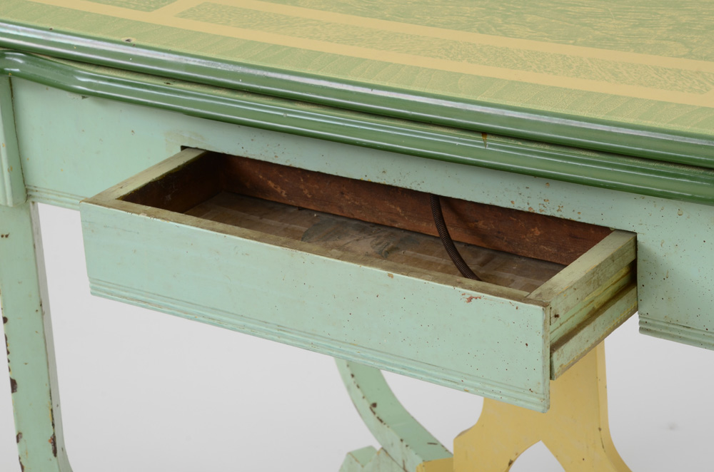 Vintage Enamel Top Table