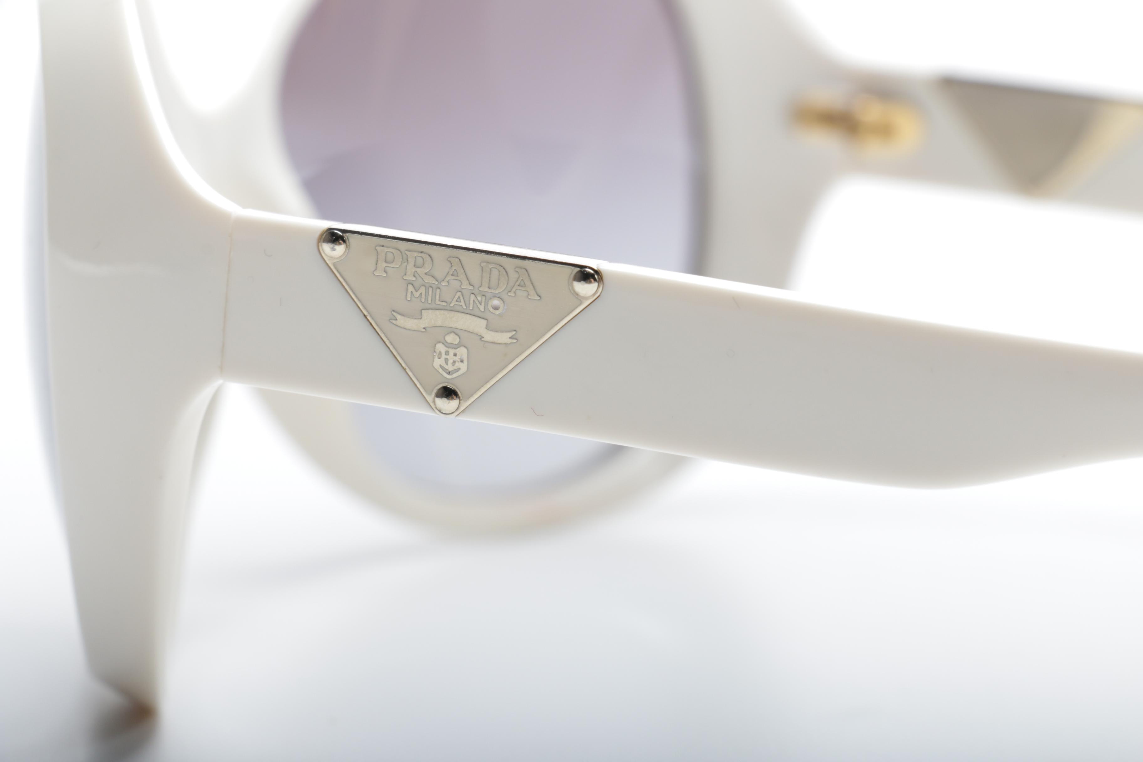 Prada White Sunglasses and Case