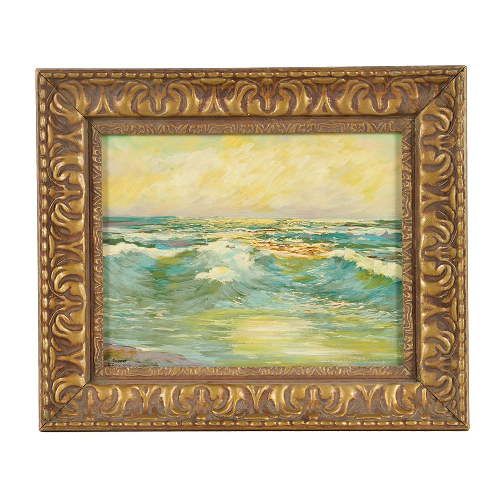 Claude Curry Bohm Oil Painting on Board Seascape