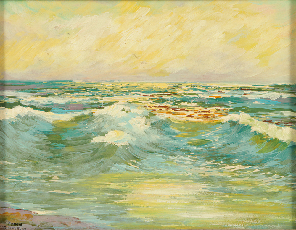 Claude Curry Bohm Oil Painting on Board Seascape