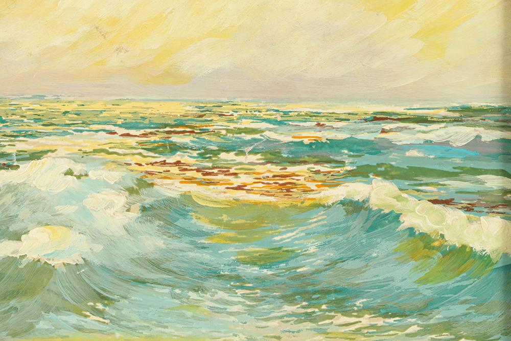 Claude Curry Bohm Oil Painting on Board Seascape