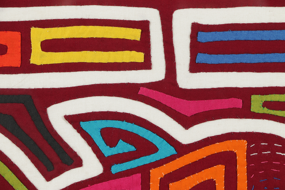 Mola Style Textile Art with Aquatic Motif