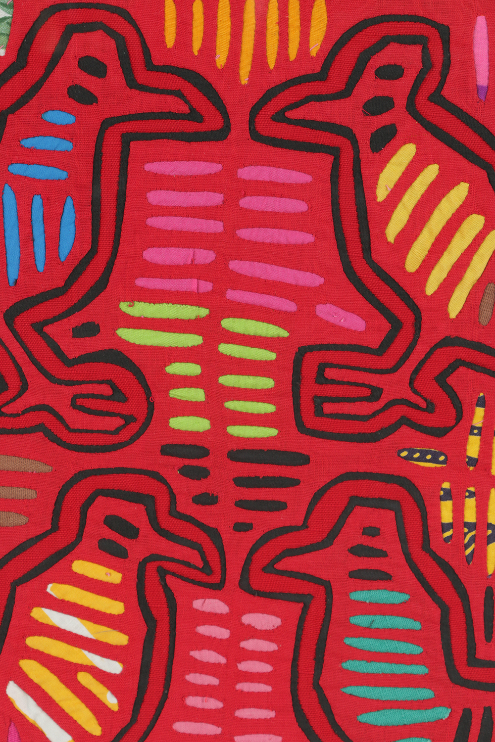 Mola Style Textile Art with Avian Motif