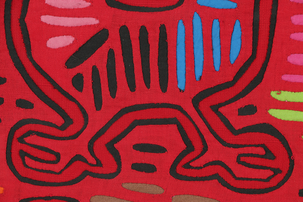 Mola Style Textile Art with Avian Motif