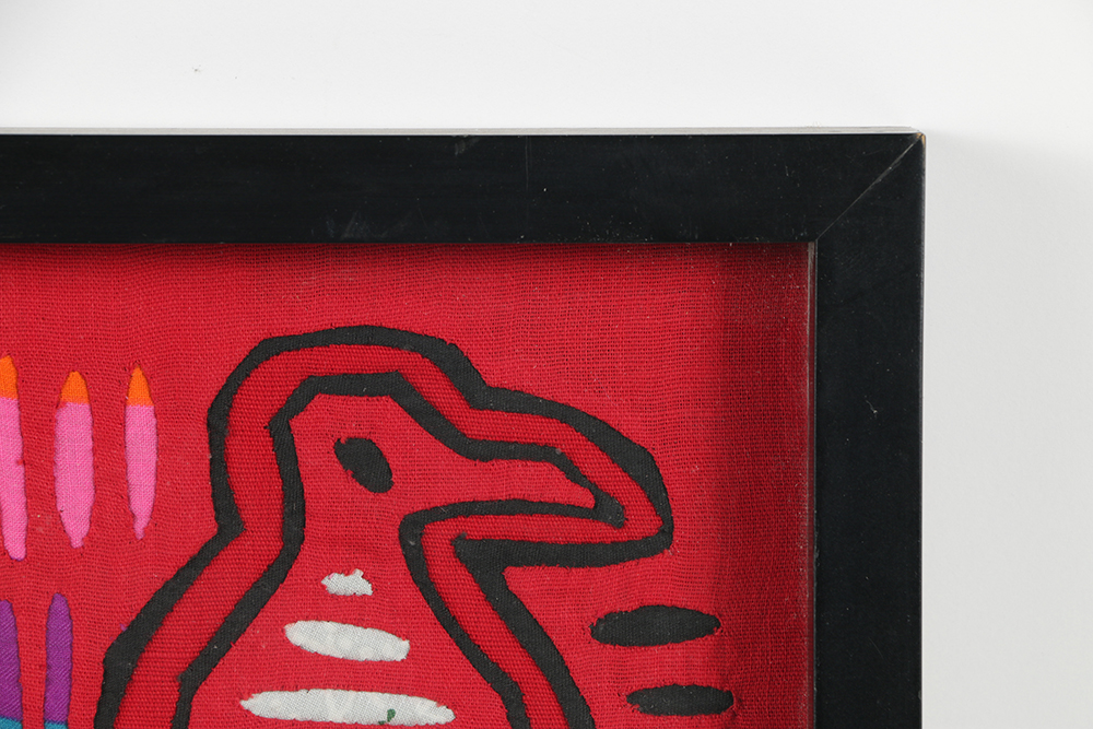 Mola Style Textile Art with Avian Motif