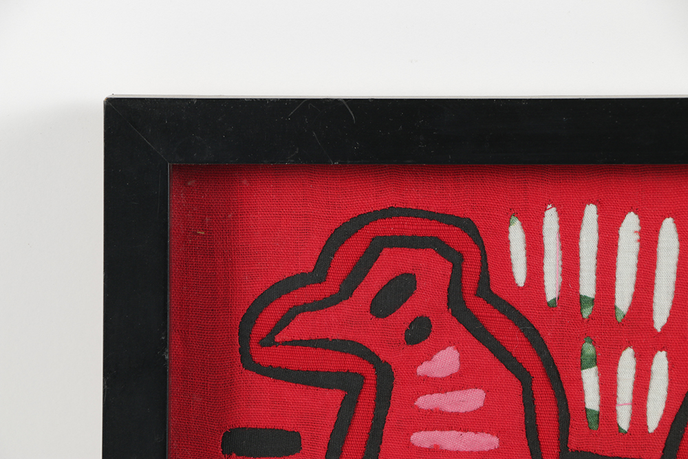 Mola Style Textile Art with Avian Motif