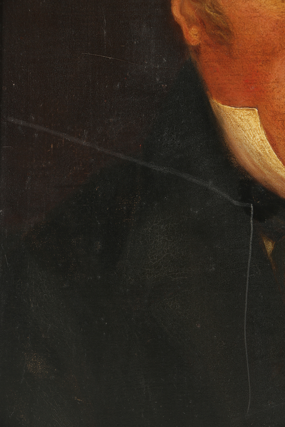 19th-Century Oil Painting on Board Portrait of a Man