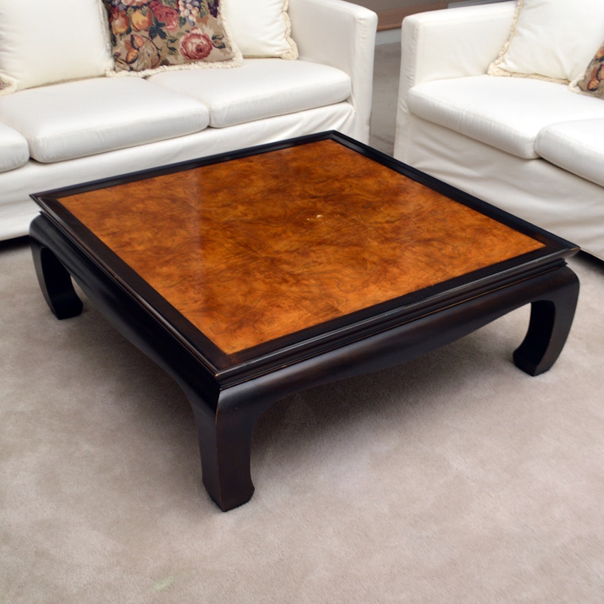 Large Asian Inspired Wood Coffee Table