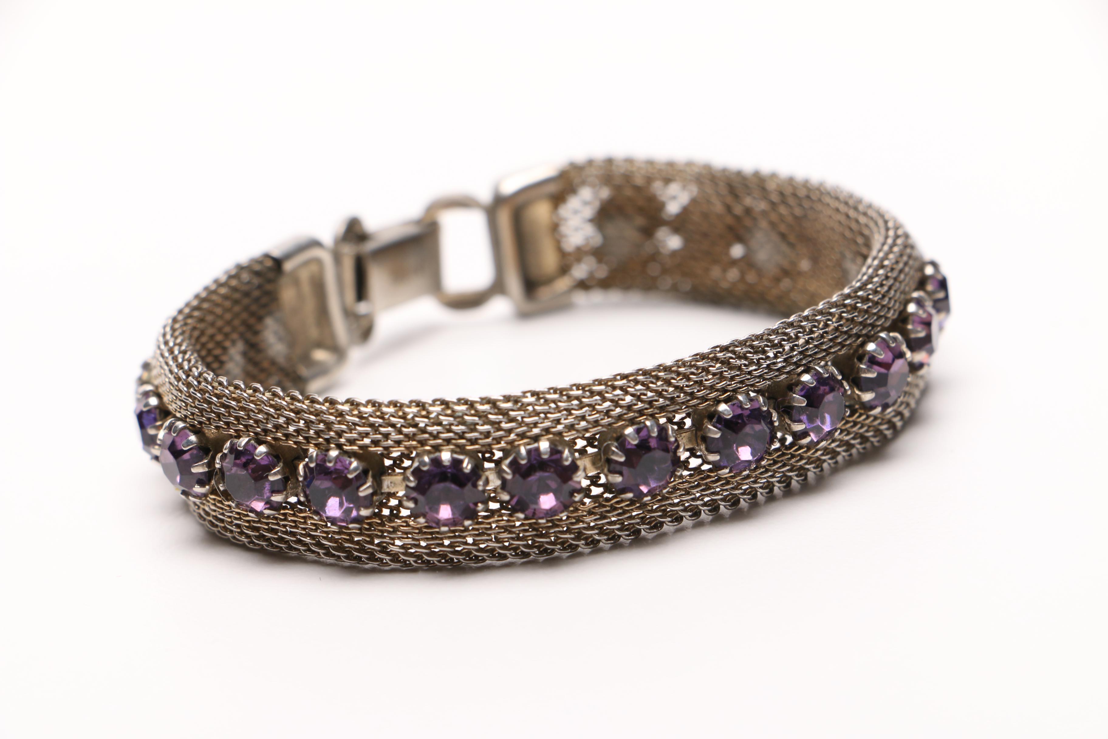 Three Costume Bracelets and Two Brooches