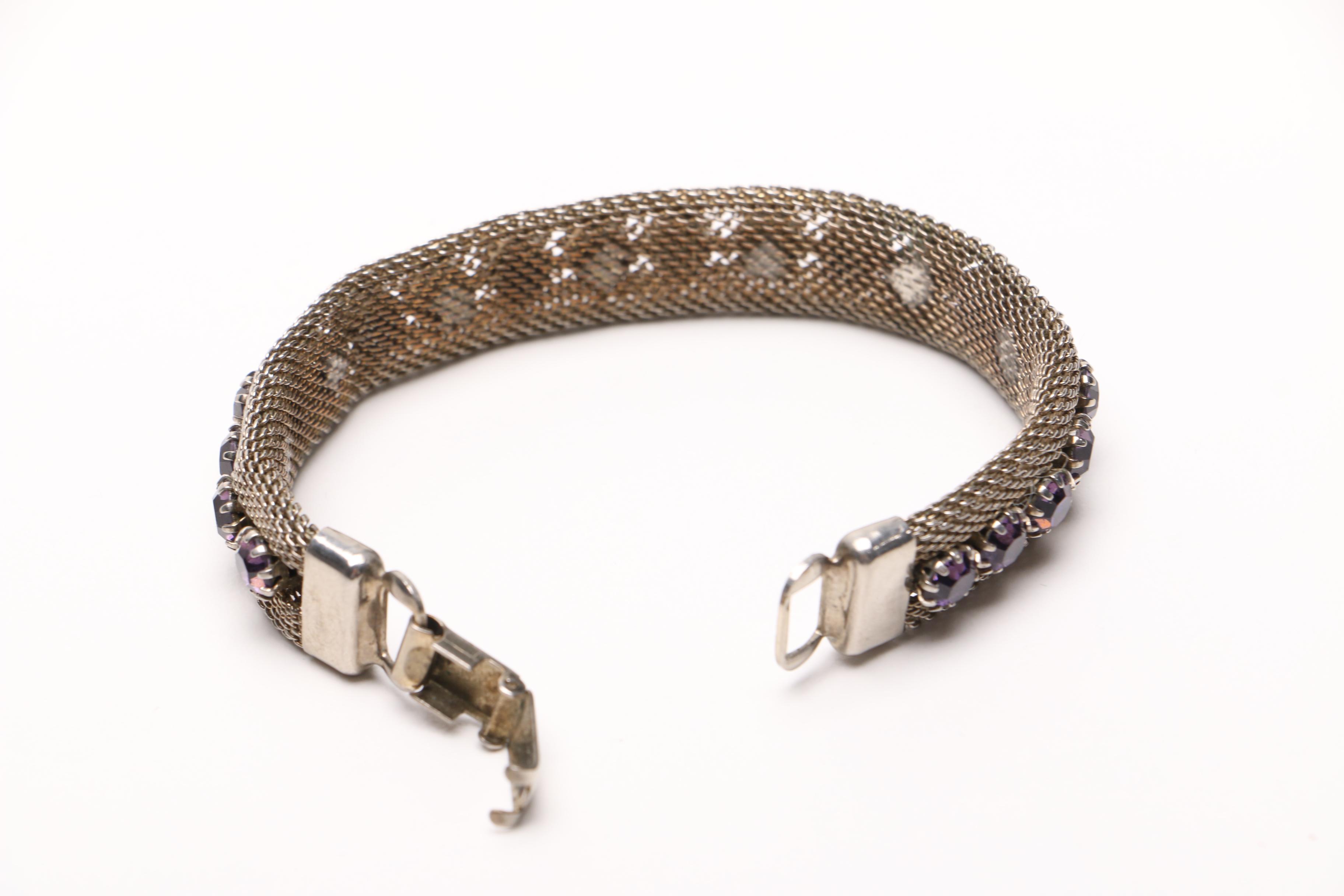 Three Costume Bracelets and Two Brooches