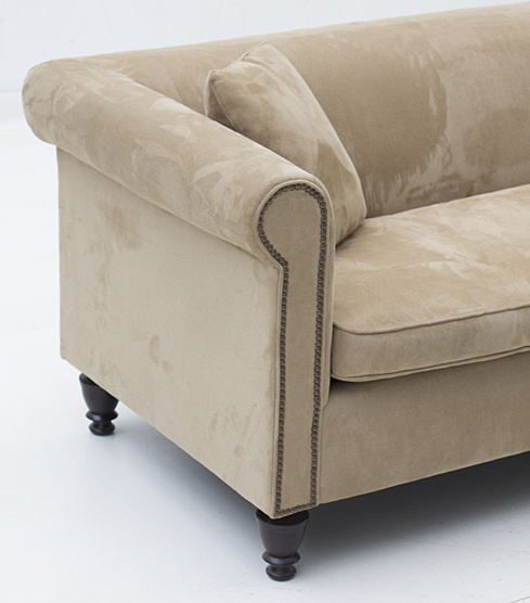 Contemporary Herringbone Microfiber Sofa by Martha Stewart